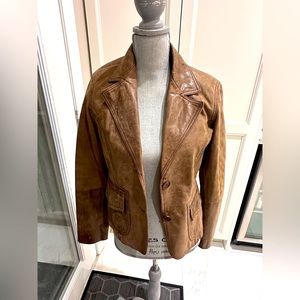 Soft Brown Leather Promod Jacket in Excellent Condition